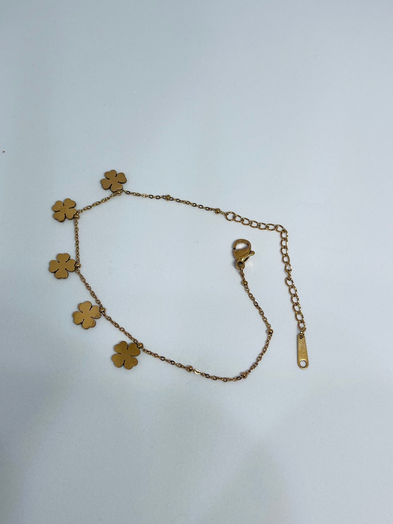 Gold Plated Clover Charm Anklet/Bracelet for Women