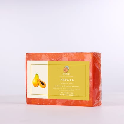 Arghya Papaya Organic Soap for Tan Reduction & Skin Glow (85g)