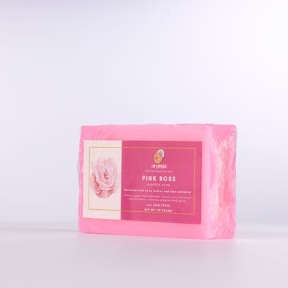 Arghya Pink Rose Organic Soap with Shea Butter & Rose Extracts for All Skin Types