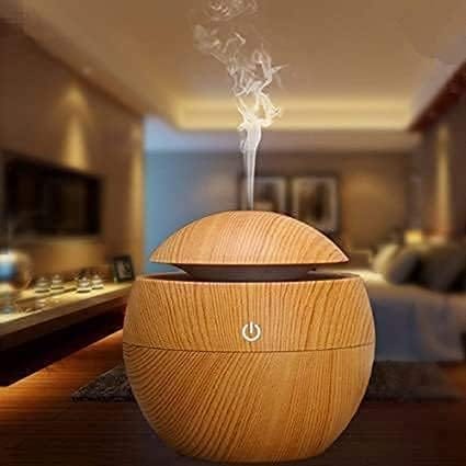 Wooden Style Cool Mist Humidifiers Essential Oil Diffuser Aroma Air Humidifier with Colorful Change for Car, Office, Babies, humidifiers for Home, air humidifier for Room ( Multi Colour ) ( Random Colour )