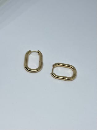 Chic Gold Plated Oval Huggie Hoop Earrings for Women