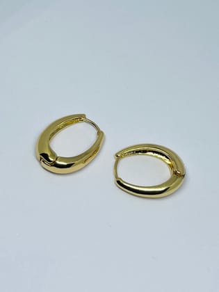 Elegant Gold Plated Oval Hoop Earrings for Women