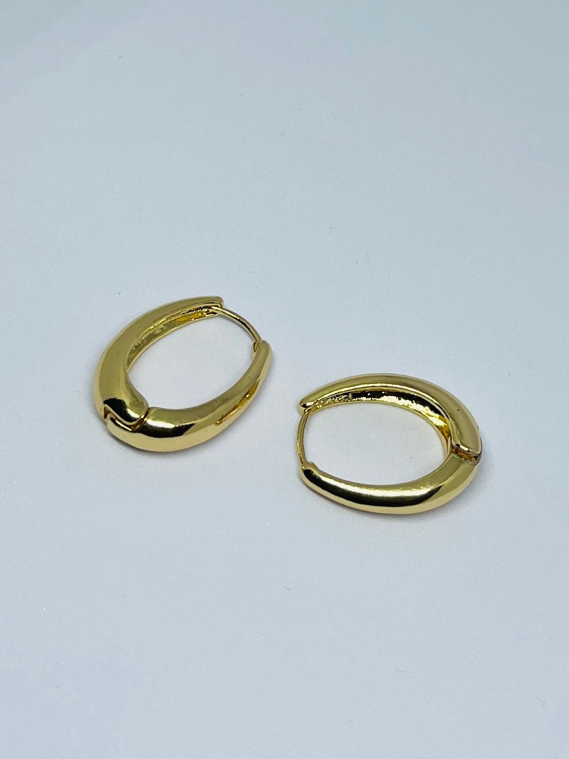 Elegant Gold Plated Oval Hoop Earrings for Women