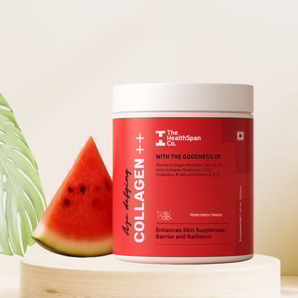 The Healthspan Co. Collagen++ | Hydrolyzed Collagen Type I and III | Korean Marine & Vegan Variants | For Skin, Hair, Nails-Fizzy Water Melon [Korean Marine] / 50 serves