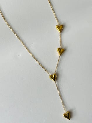 Elegant Gold-Plated Heart Lariat Necklace for Women
