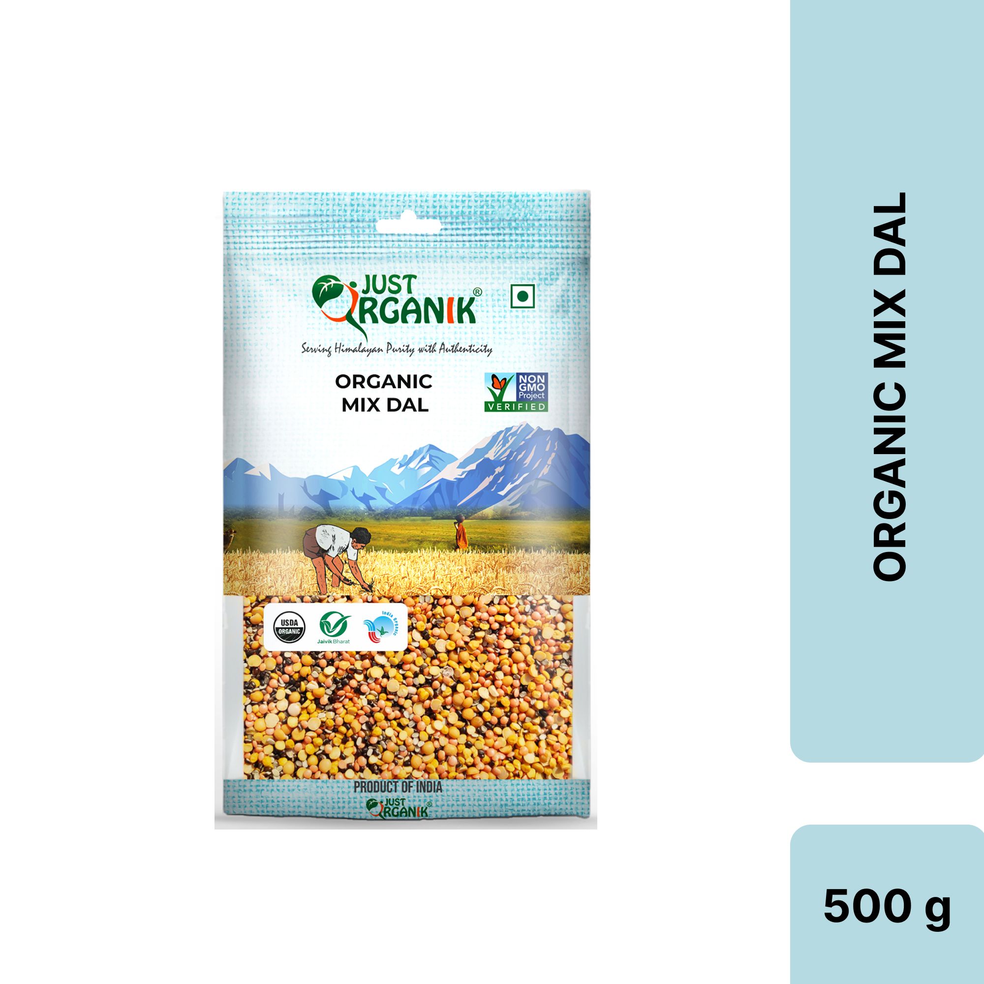 Just Organik Mix Dal/ Pachrangi dal 500gm, 100% Organic
