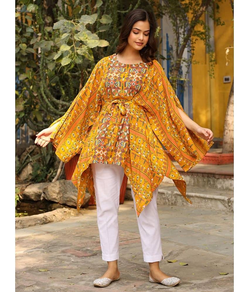 Juniper Mustard Rayon Women's Kaftan ( Pack of 1 )