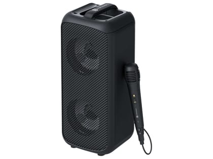 Portronics Rumble Wired Karaoke Mic, Upto 5 Hours Playtime, Dual Dynamic Driver, Type C Fast Charging