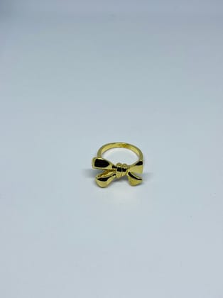 Elegant Gold Bow Design Fashion Ring for Women