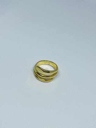 Elegant Gold-Plated Multi-Layered Wrap Ring for Women