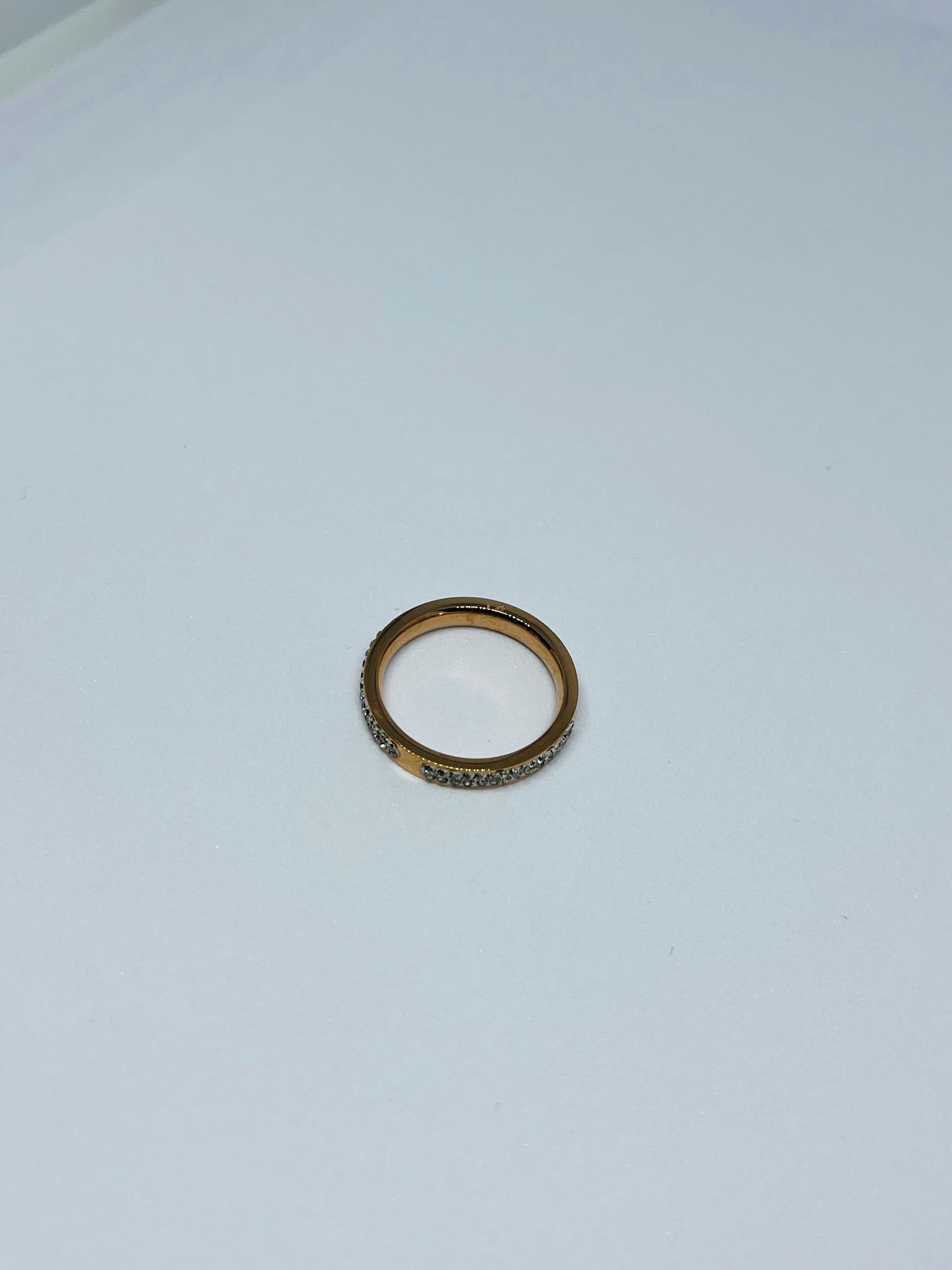 Elegant Rose Gold Tone Studded Finger Ring for Women