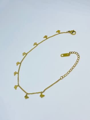 Charming Gold-Plated Butterfly Charm Anklet for Women