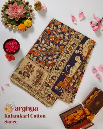 Arghya Kalamkari Cotton Saree for Women Arghya Kalamkari Cotton Saree for Women