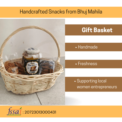 Bhuj Mahila's Gourmet Pure Natural A2 Ghee & Snacks Including Chakri(250g) and Bajra Biscuit (250g) Gift Basket