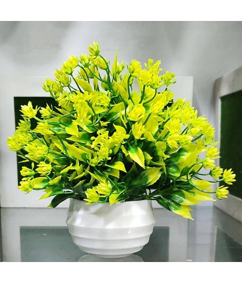 BAARIG - Green Fern Artificial Bonsai ( Pack of 1 )