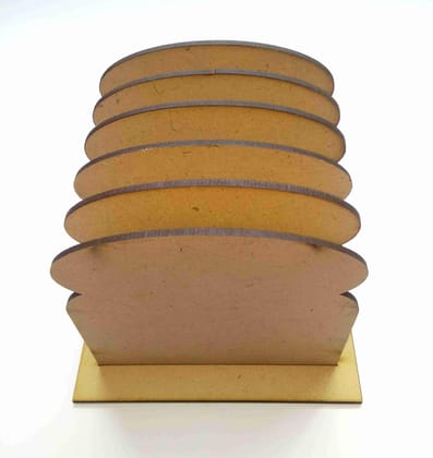 Brand Zero MDF Bread Coasters With Stand - Pack of 6 pcs Coasters And 1 Piece of Stand