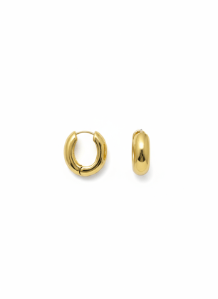Chic Gold Plated Chunky Hoop Earrings
