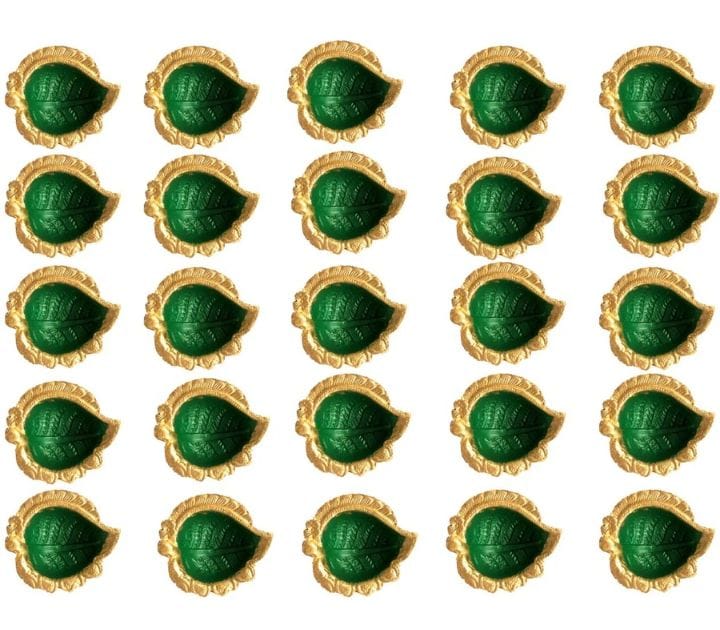 Green Petal Shaped Diya 