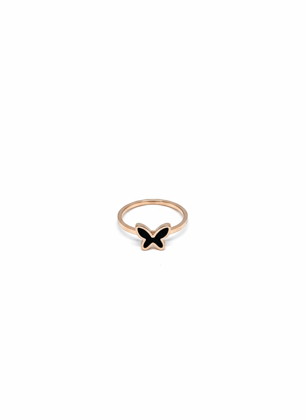 Delicate Rose Gold Butterfly Ring for Women