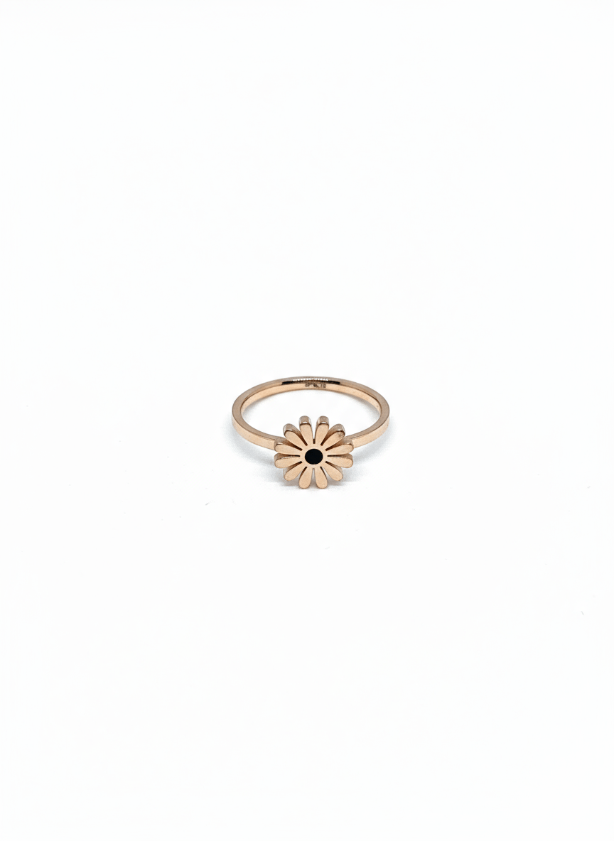 Elegant Rose Gold Daisy Flower Ring for Women