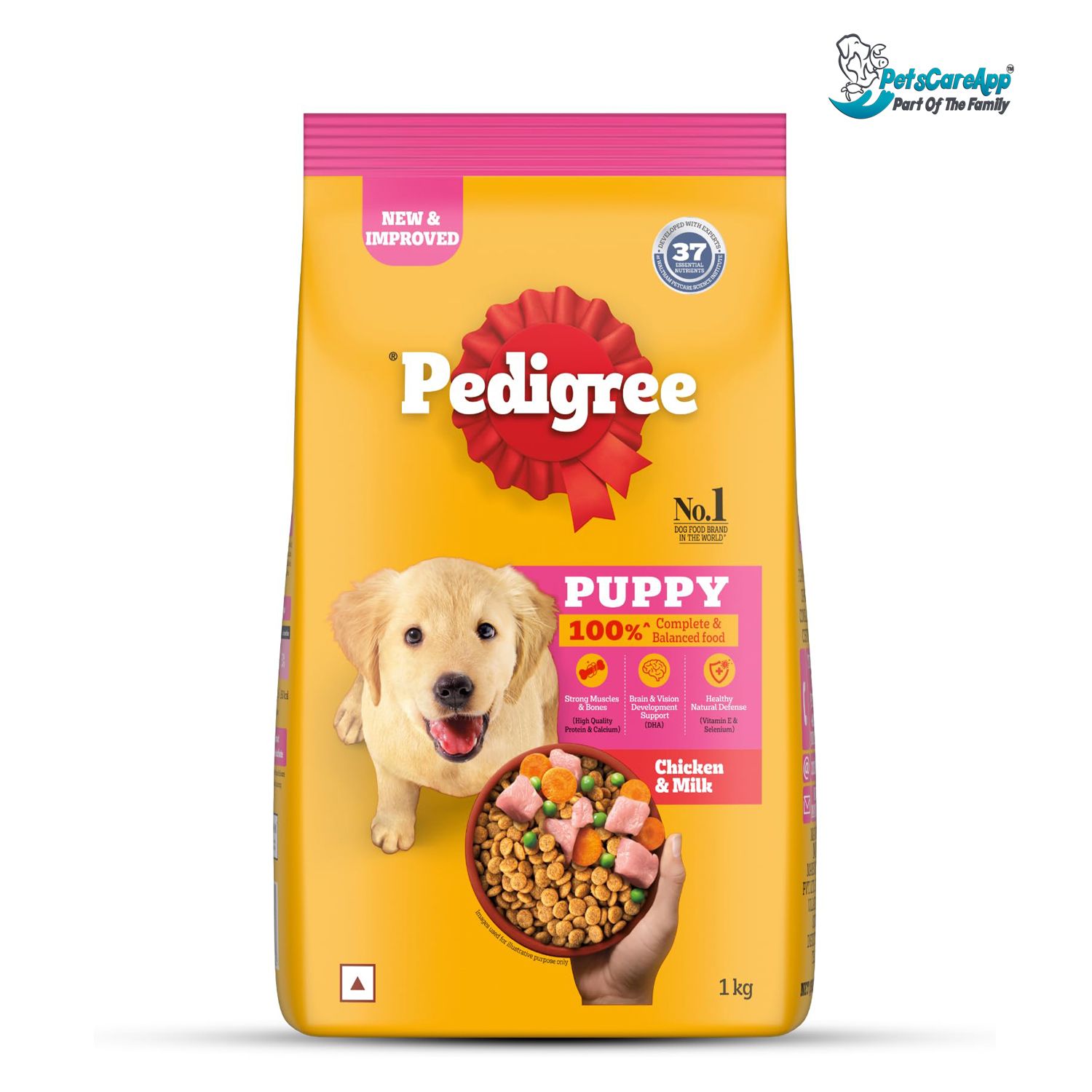 Pedigree Puppy Dry Dog Food, Chicken & Milk