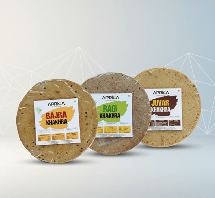 Aprica Millet Khakhara Combo - Bajra, Ragi & Juvar (3-Pack, 400gm each)