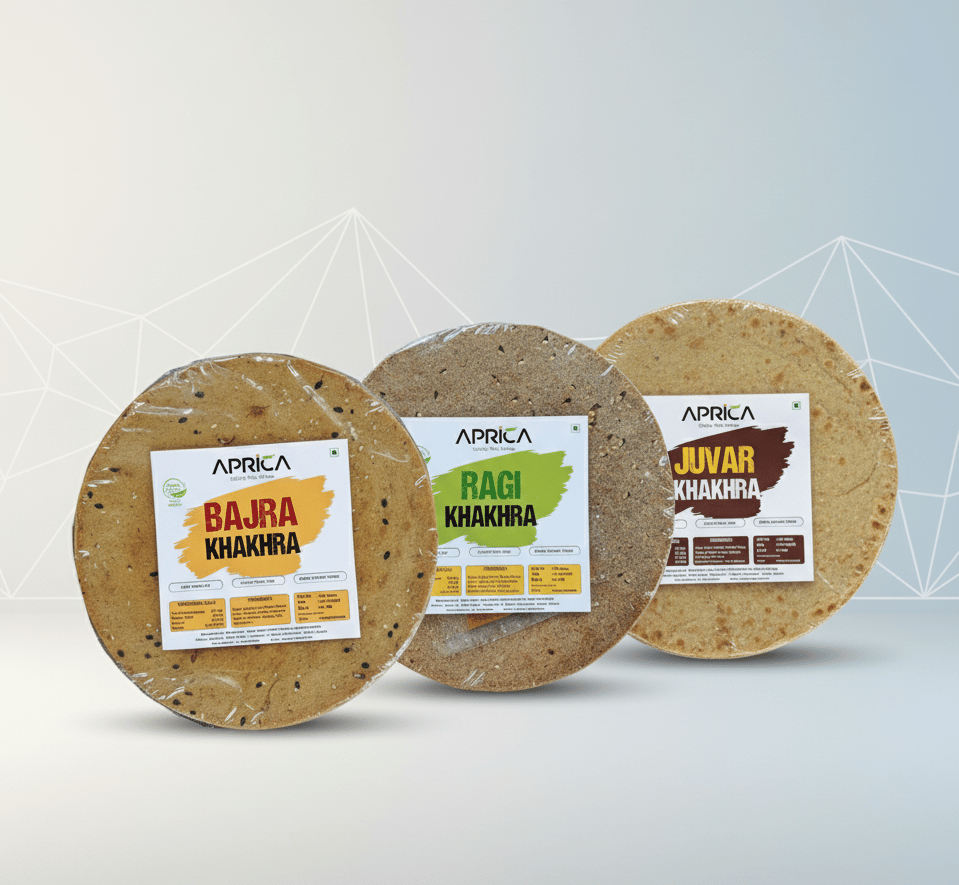 Aprica Millet Khakhara Combo - Bajra, Ragi & Juvar (3-Pack, 400gm each)