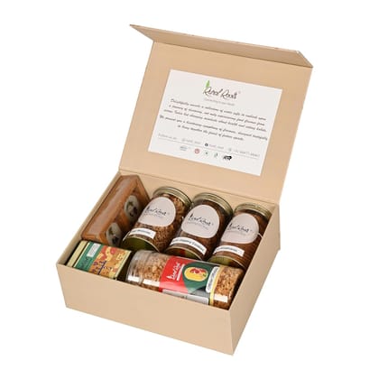 Rural Roots Dhanya Sutra Diwali Gift Hamper | Healthy Festive Gift Box with Millet Snacks, Cookies, Khakhra, Chamomile Tea, Diya Set | Wholesome Diwali Hamper for Family, Friends & Corporate Gifting