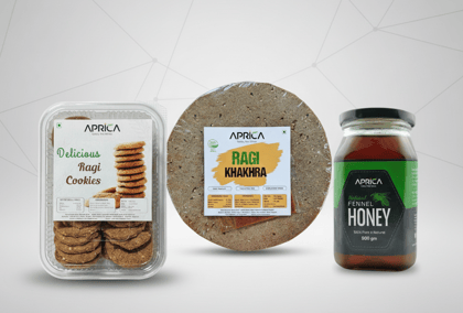 Aprica Healthy Delights Combo - Ragi Khakhara (400g), Ragi Cookies (200g) & Fennel Honey (500g) 