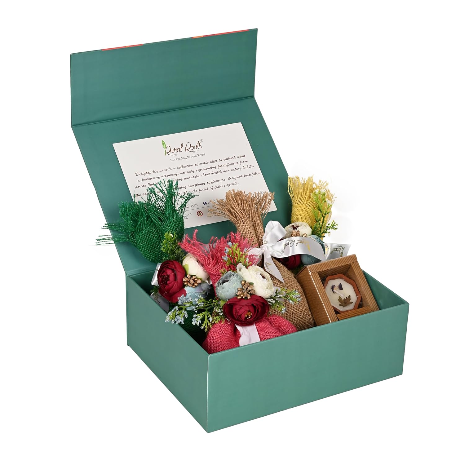Rural Roots Zaika Sutra Diwali Gift Hamper | Spices Gift Box with Black Pepper, Cardamom, Clove, Cinnamon, Garam Masala, Biryani Masala, Kesar | Festive Corporate & Family Deepawali Gifting