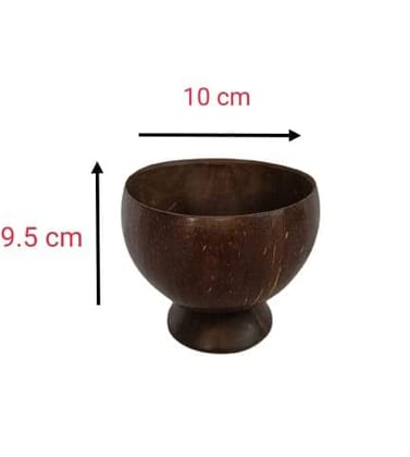 ECOCASK Large Coconut Shell Serving Bowl | Handmade Standing Soup & Dessert Bowl – Brown