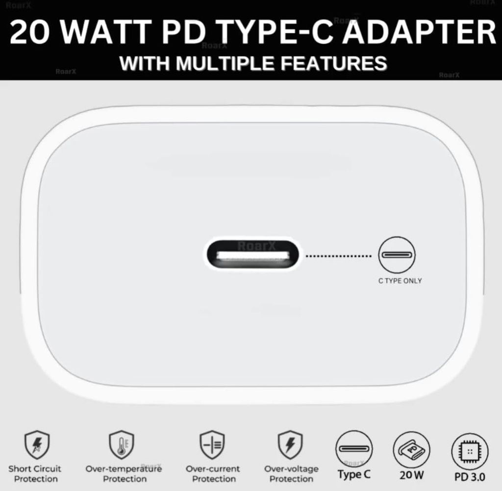 20W Charger Type C Adapter for iPhone 16/16 Plus/16 Pro/16 Pro Max, 15/15 Plus/15 Pro/15 Pro Max, 14/13/12/11 Series with PD 3.0 USB-C 20 Watt Fast Charging Adapter