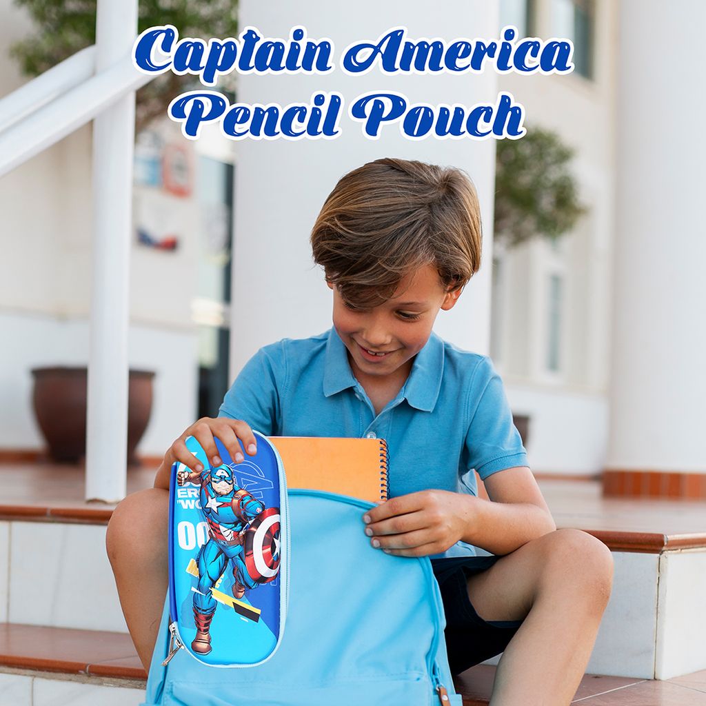 Captain America Pouch | Kids Pencil Case Organizer for School | Pencil Pouch | Cartoon Pencil Pouch | Pencil Case | Personalised Pencil Case | Pencil Bag | Cute Pencil Cases | Large Pencil Case | Small Pencil Case 