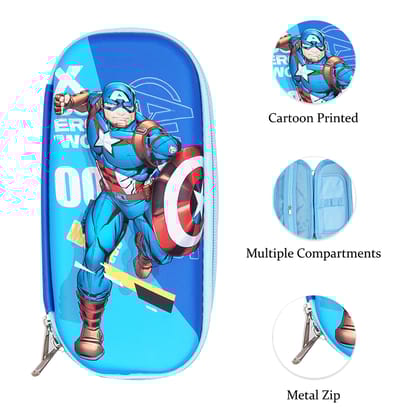 Captain America Pouch | Kids Pencil Case Organizer for School | Pencil Pouch | Cartoon Pencil Pouch | Pencil Case | Personalised Pencil Case | Pencil Bag | Cute Pencil Cases | Large Pencil Case | Small Pencil Case 