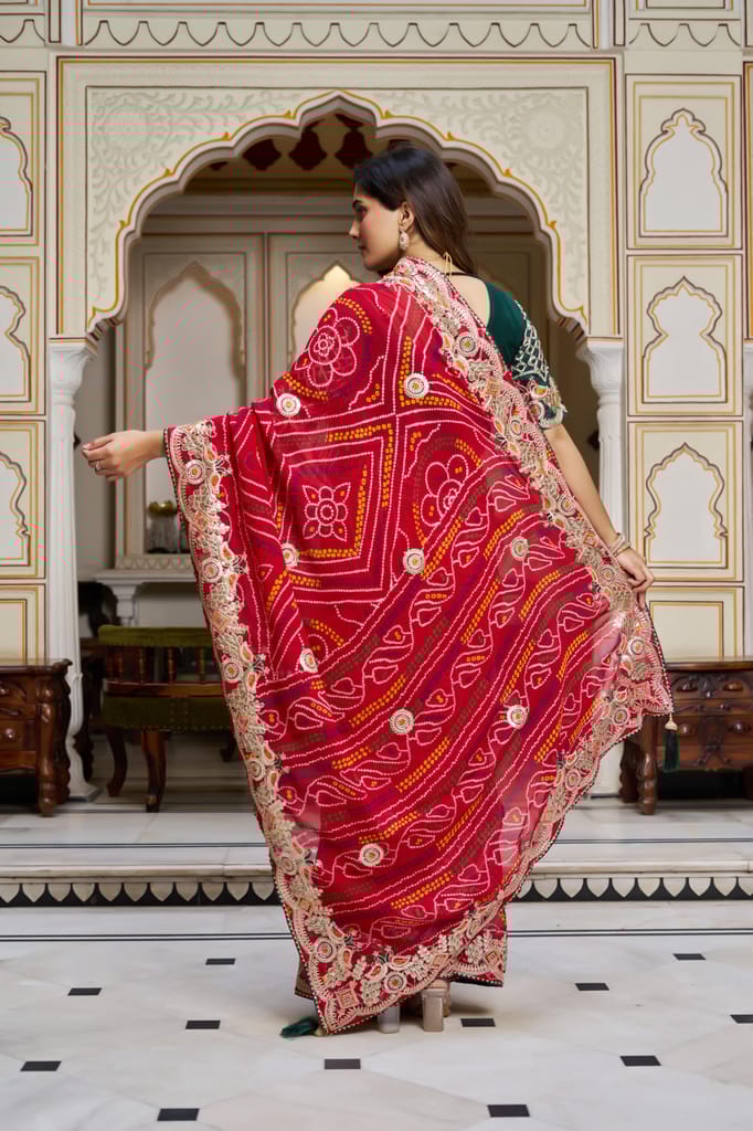 Red Saree for Karva Chauth | Designer Bridal Silk Saree Online | Traditional Festive Wear Saree for Women