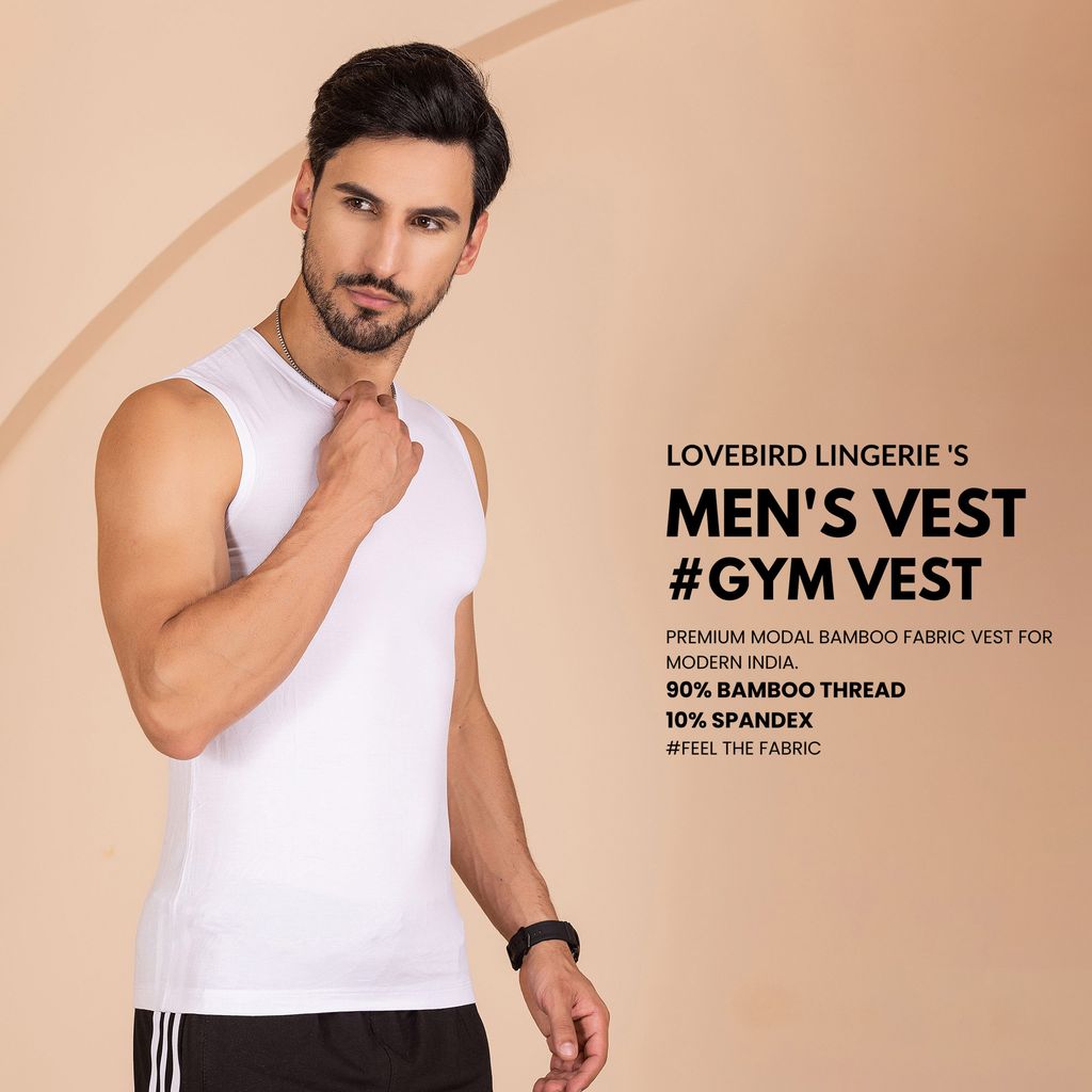 LOVEBIRDS Real Modal 90% Bamboo Fabric Gym Vest 8350