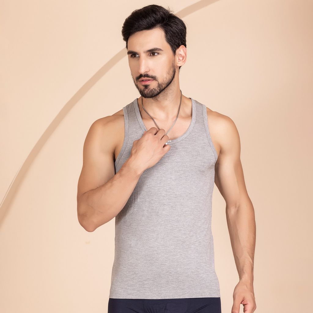 LOVEBIRDS Pure Modal Real Bamboo Fabric Regular Man Vest 8348