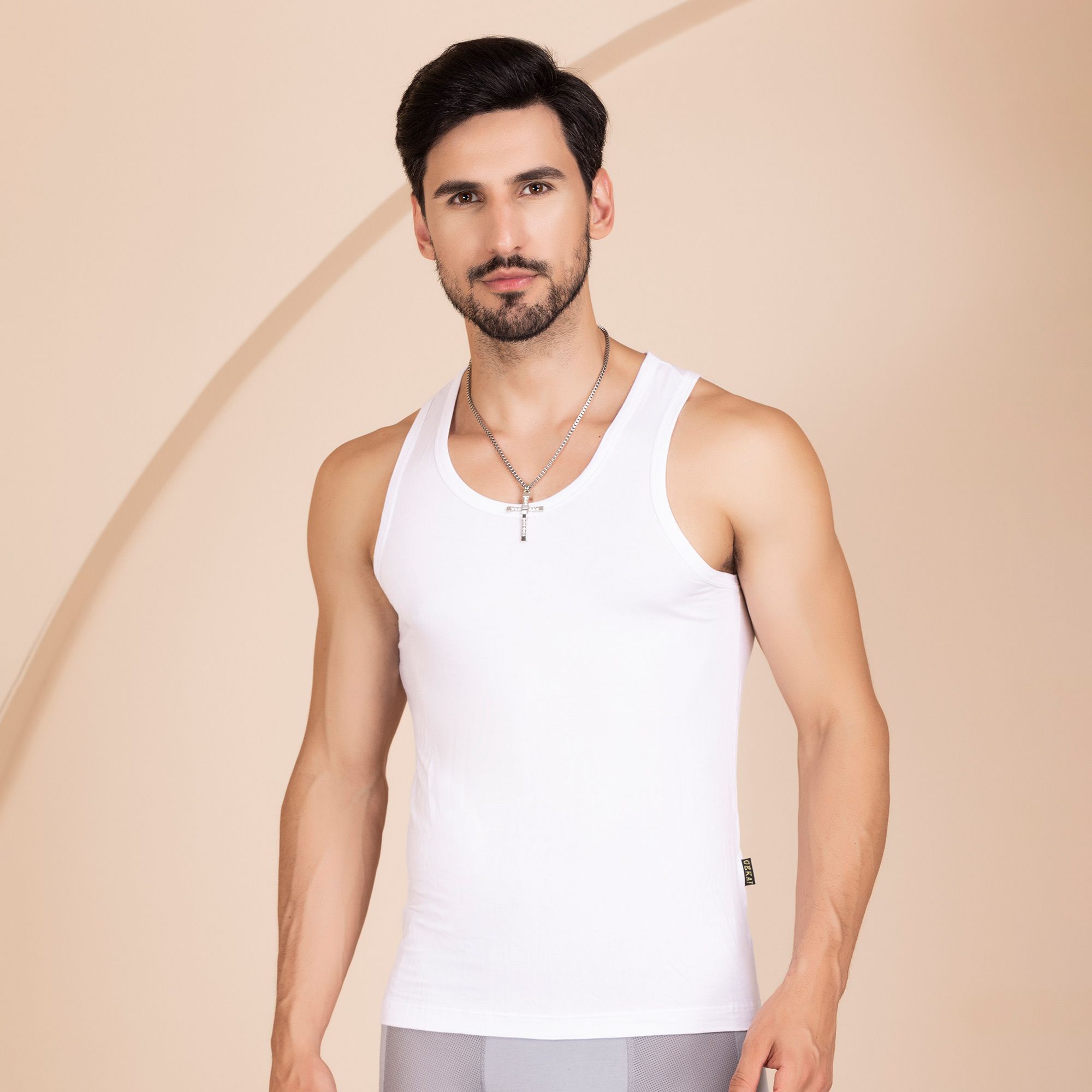 LOVEBIRDS Pure Modal Real Bamboo Fabric Regular Man Vest 8348