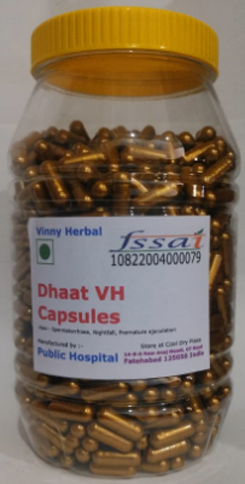 Dhaat VH Herbal Supplement Capsules 1000 Caps Jar
