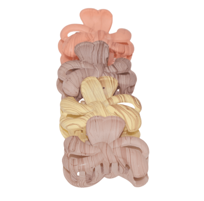 Set of 4 Elegant Marbled Pastel Hair Claw Clips for Women - Gentle Hold Hair Accessories