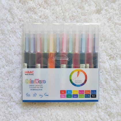KTRS ENTERPRISE 1-Pack Gel Pen Set  Vibrant  Smooth ColorWave Gel Pens – 12 Vibrant Colors, 0.5mm Tip, Quick-Dry Smooth Ink, Large Capacity Writing Set