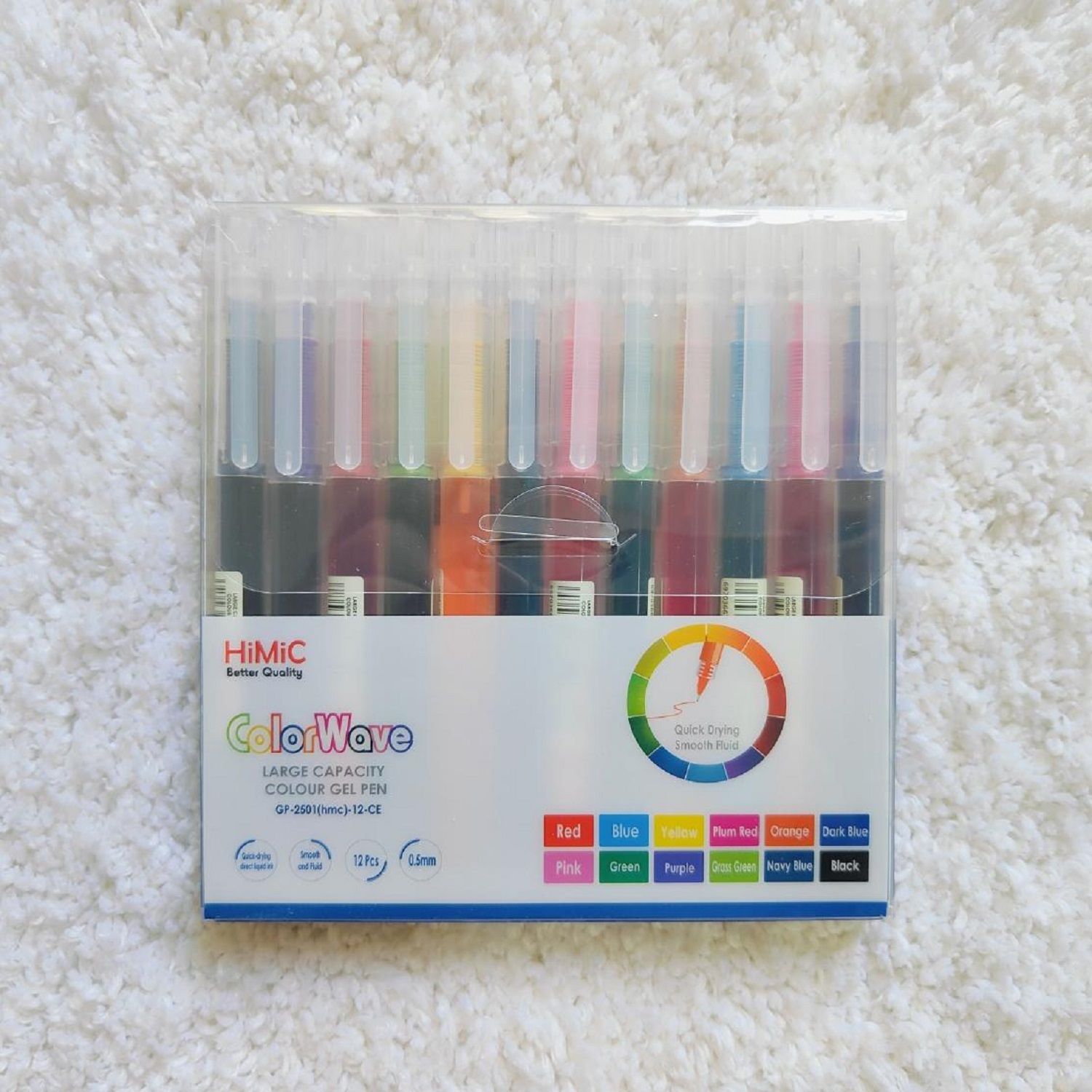 KTRS ENTERPRISE 1-Pack Gel Pen Set  Vibrant  Smooth ColorWave Gel Pens – 12 Vibrant Colors, 0.5mm Tip, Quick-Dry Smooth Ink, Large Capacity Writing Set