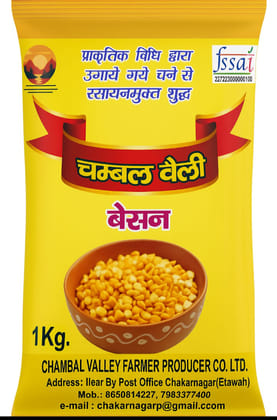 Chambal Valley Pure & Chemical-Free Besan (Gram Flour) 1kg