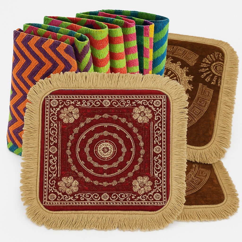 Traditional Mat & Puja Aasan Combo – Set of 9