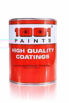 1001 Fast Drying FD Enamel Paint FAST SET ST 7-10 Min Drying Multi-Surface for Metal, Wood, Non-Metal & Asbestos Finish High Gloss Industrial Quality - Swaraj Grey 1 L 1001 Fast Drying FD Enamel Paint FAST SET ST 7-10 Min Drying Multi-Surface for Metal, Wood, Non-Metal & Asbestos Finish High Gloss Industrial Quality - Swaraj Grey 1 L
