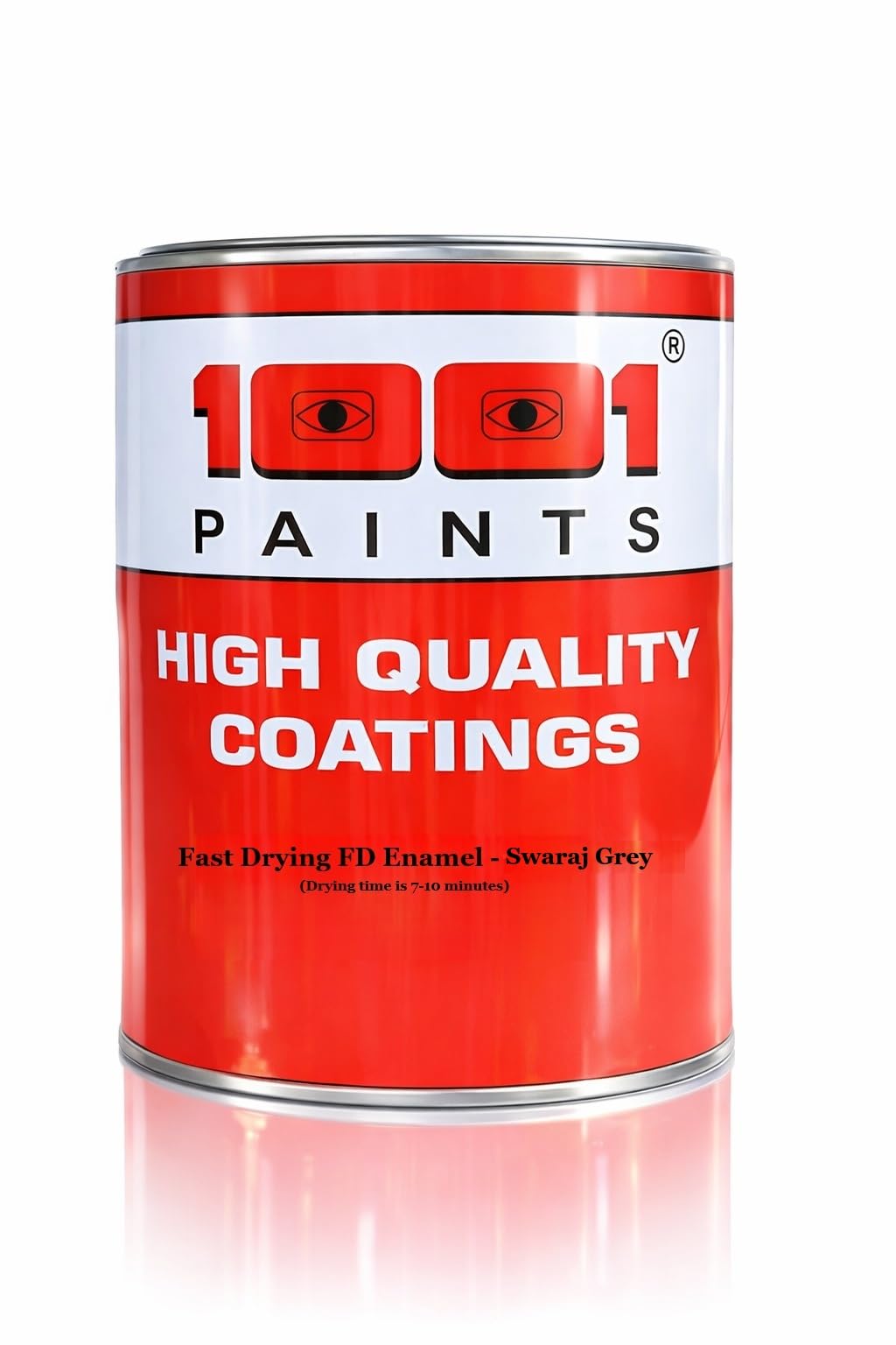 1001 Fast Drying FD Enamel Paint  FAST SET ST  7-10 Min Drying  Multi-Surface for Metal, Wood, Non-Metal & Asbestos Finish  High Gloss Industrial Quality - Swaraj Grey 1 L