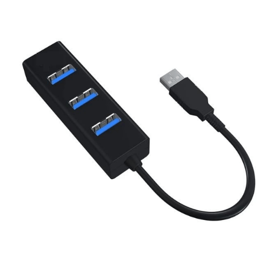 4 Port USB HUB with Switch AD-816 USB 2.0 High-Speed 480 Mbps (Black)