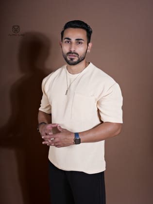 Eternals Oversized Textured Stretchable Tshirt Ivory-Extra-Small / Ivory / Eternals Oversized Textured Stretchable Tshirt