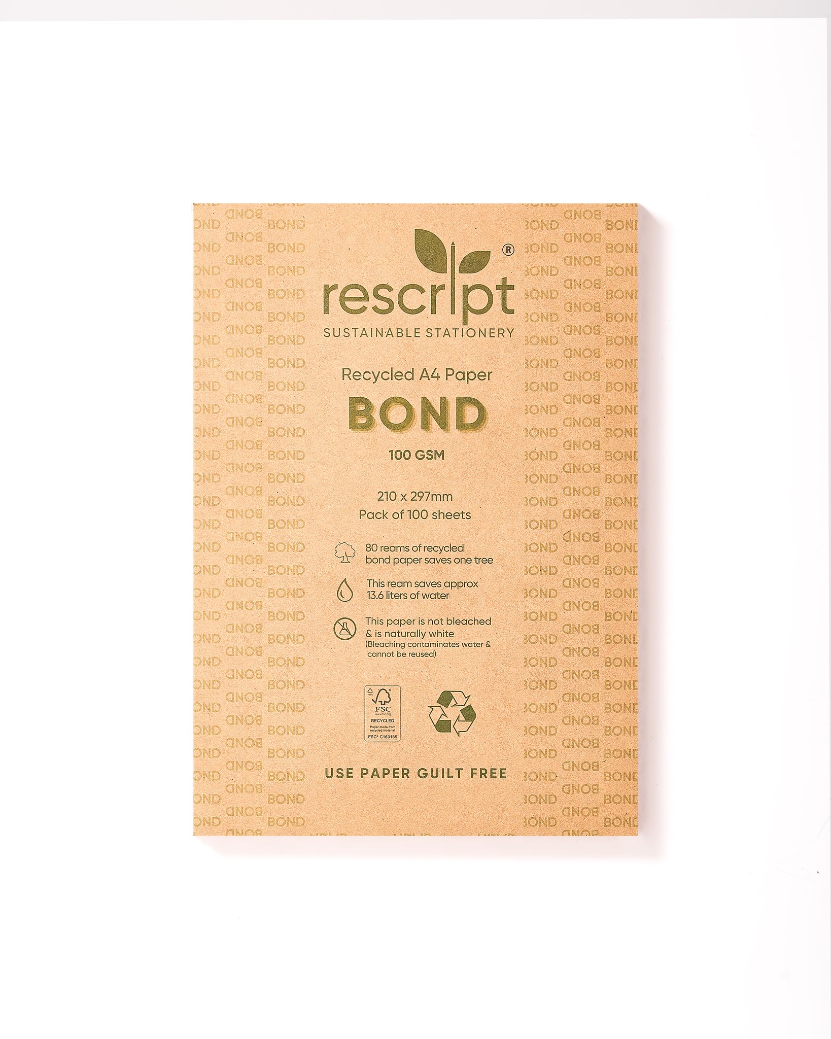 100% Recycled A4 Bond Paper – 100 Sheets (100 GSM)