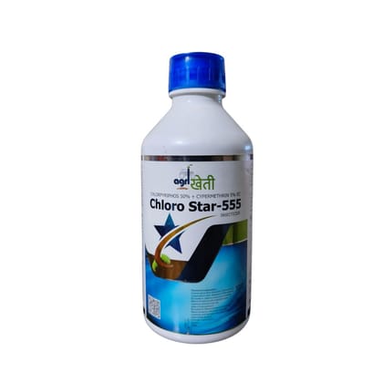 Chloro Star-555-Agrikheti (Chlorpyriphos 50% + Cypermethrin 5% EC) 1Litre